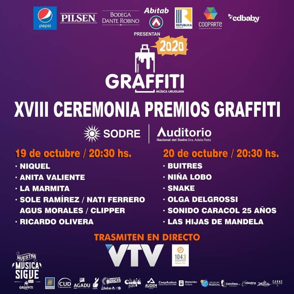 XVIII CEREMONIA DE ENTREGA DE PREMIOS GRAFFITI A LA MÚSICA URUGUAYA