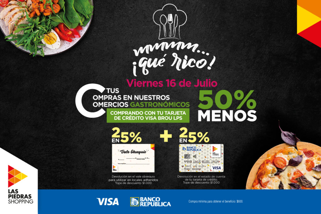 Las Piedras Shopping invita a disfrutar su gastronomía con un beneficio del 50%