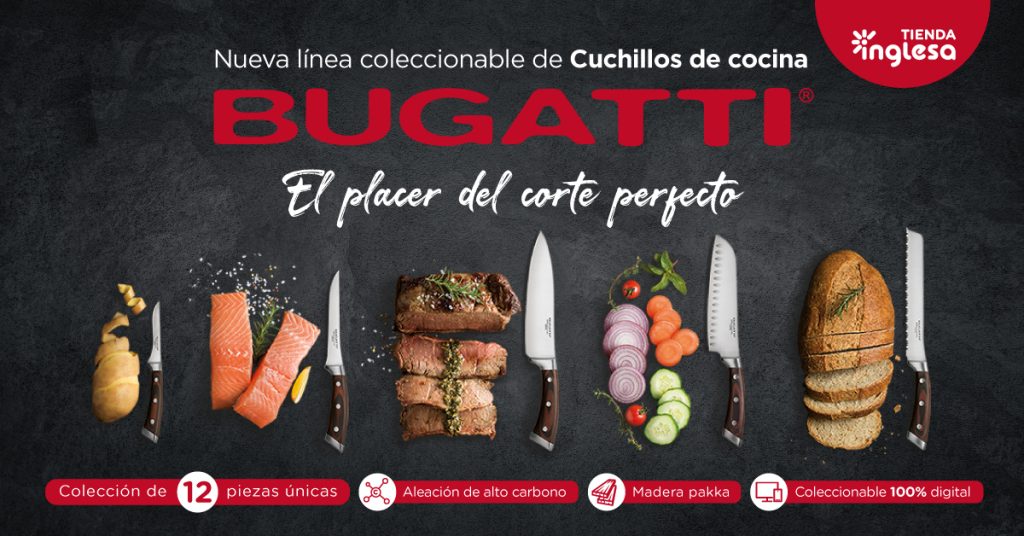 Llega la nueva línea coleccionable de cuchillos de cocina Bugatti a Tienda Inglesa