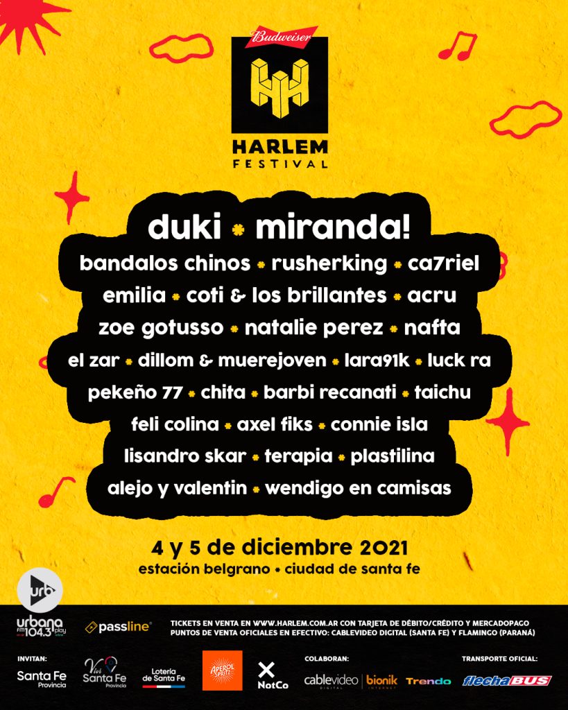 HARLEM FESTIVAL | Duki, Miranda, RusherKing, Natalie Perez, Coti y mucho más!