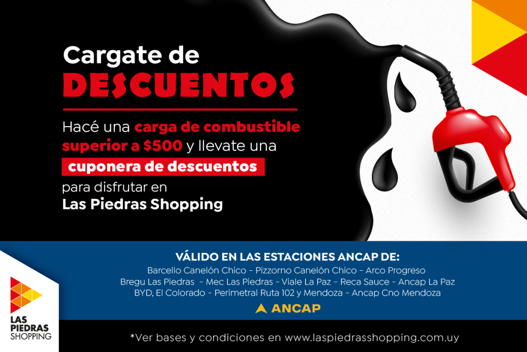 Las Piedras Shopping ofrece descuentos a quienes carguen combustible estaciones de Ancap