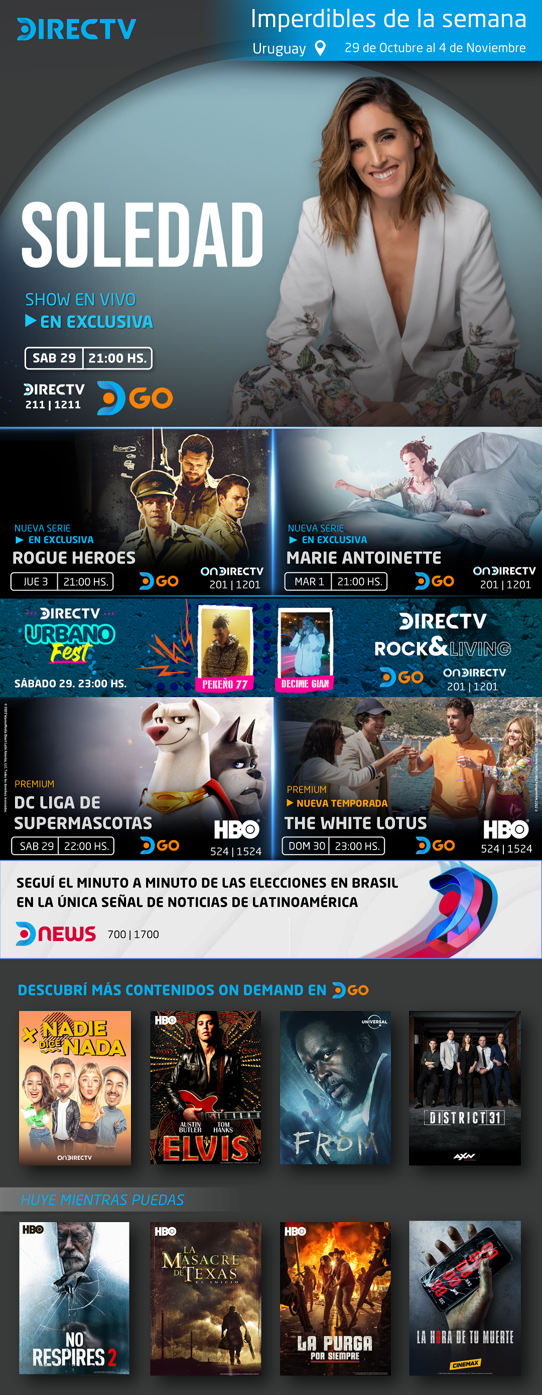 Conciertos, series y películas para ver en DGO