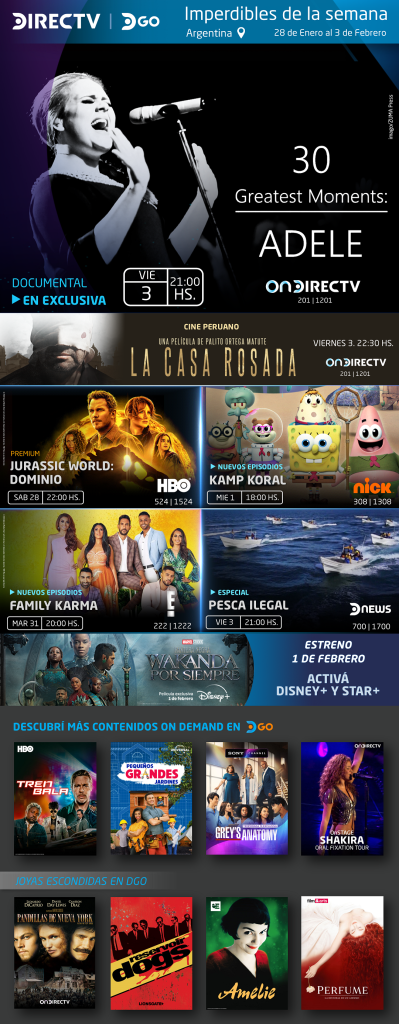 Películas, series, programas especiales y musicales para ver en DGO