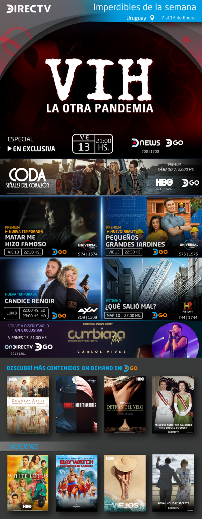 Series, películas, especiales y conciertos para ver en DGO
