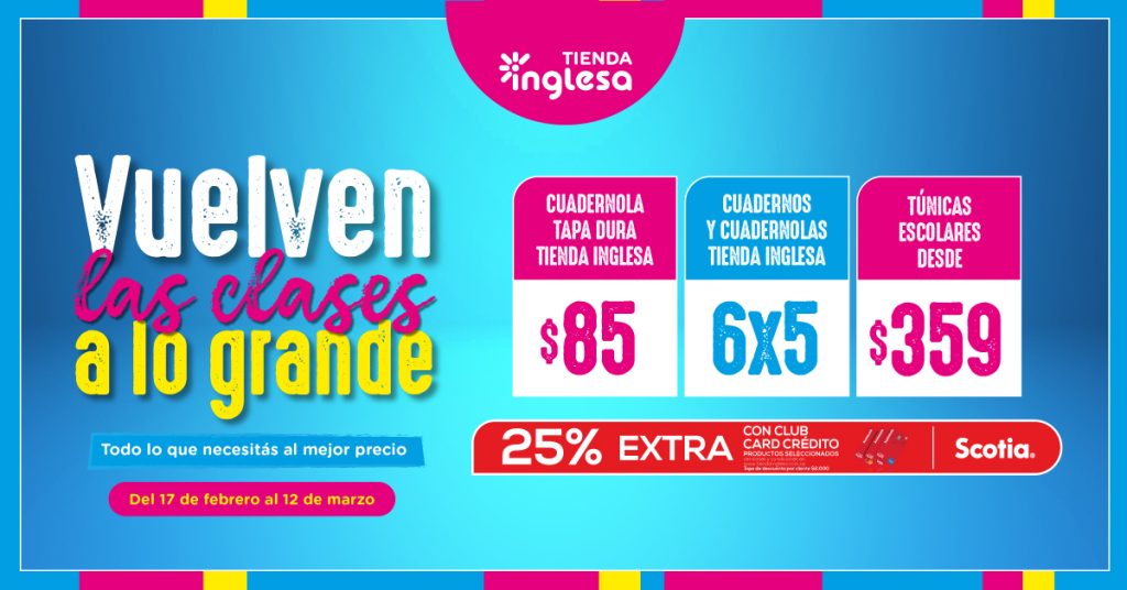 Tienda Inglesa prepara la vuelta a clases con importantes ofertas