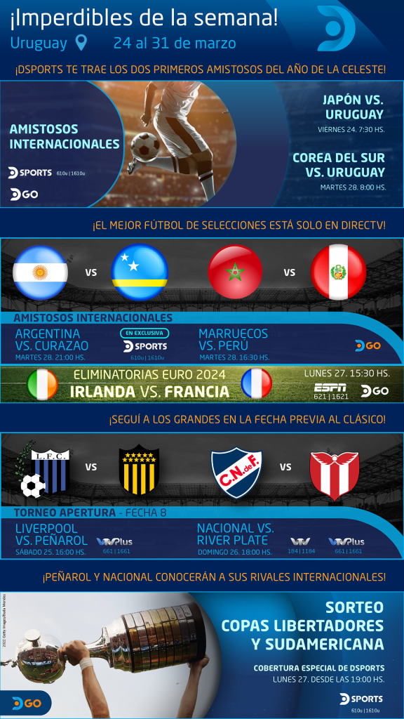 Calendario deportivo DIRECTV Uy