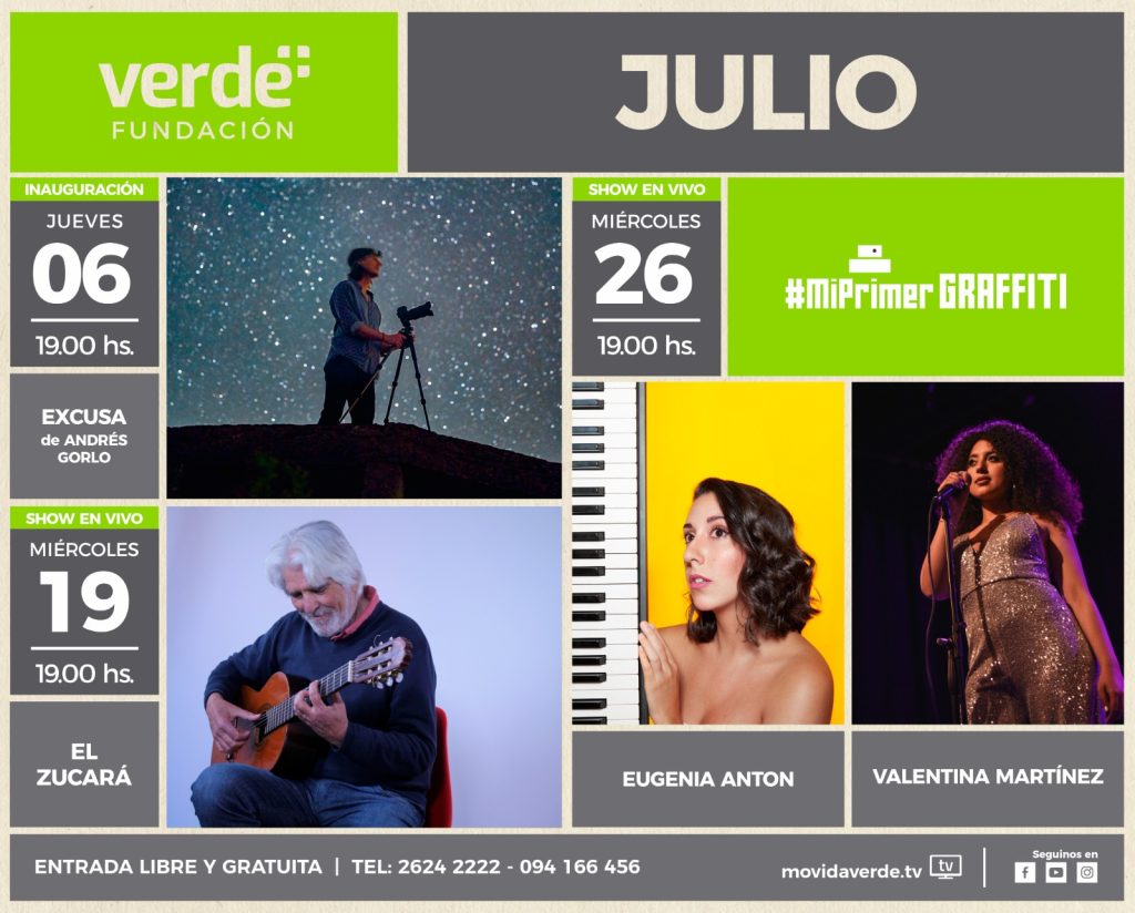 Cartelera de Espectáculos de Julio 2023- Verde Fundación
