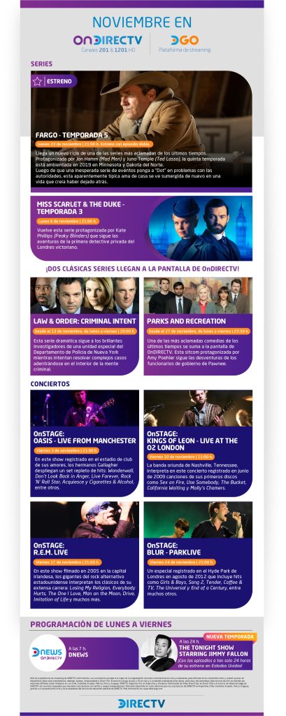 Espectáculos- Noviembre Directv