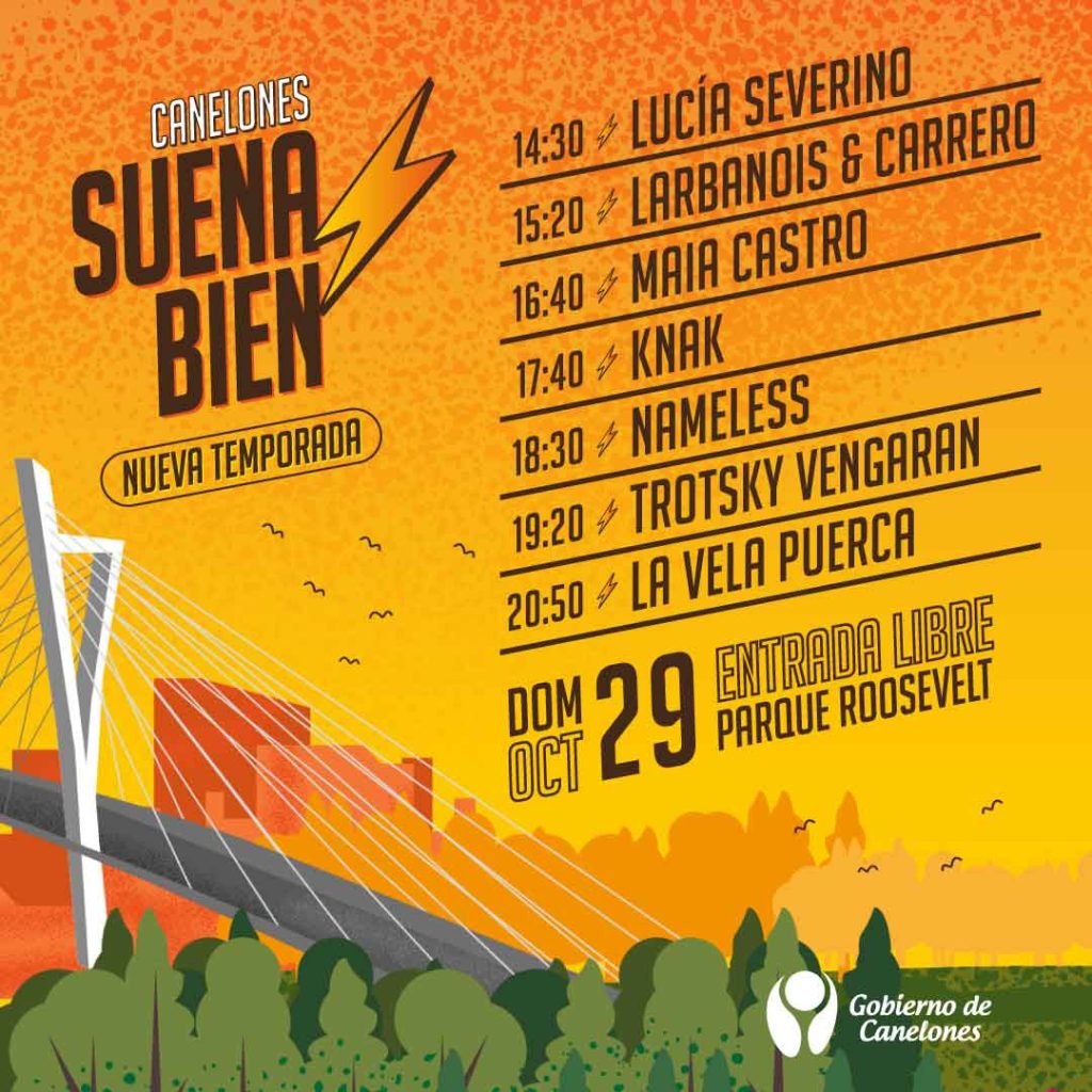Este domingo CANELONES SUENA BIEN en el Parque Roosevelt