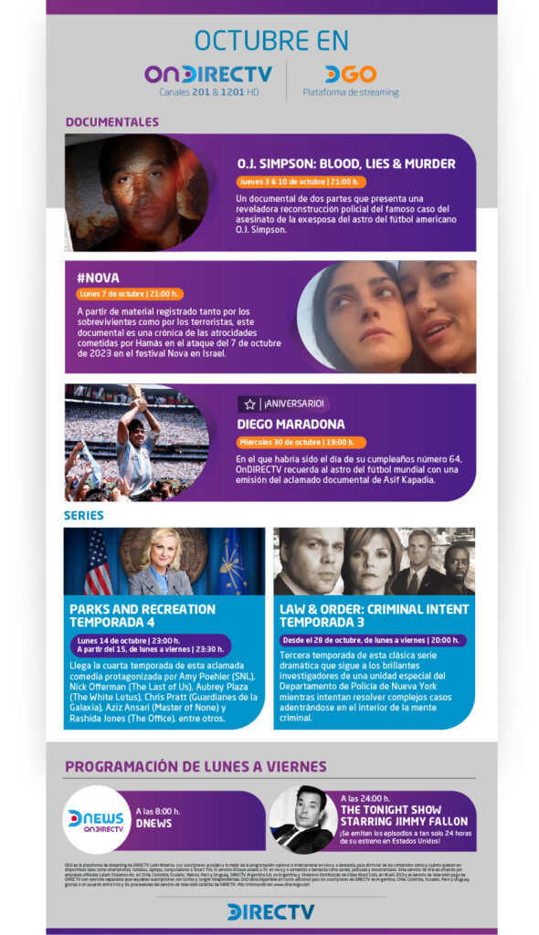 Octubre con todo el Entretenimiento de Directv