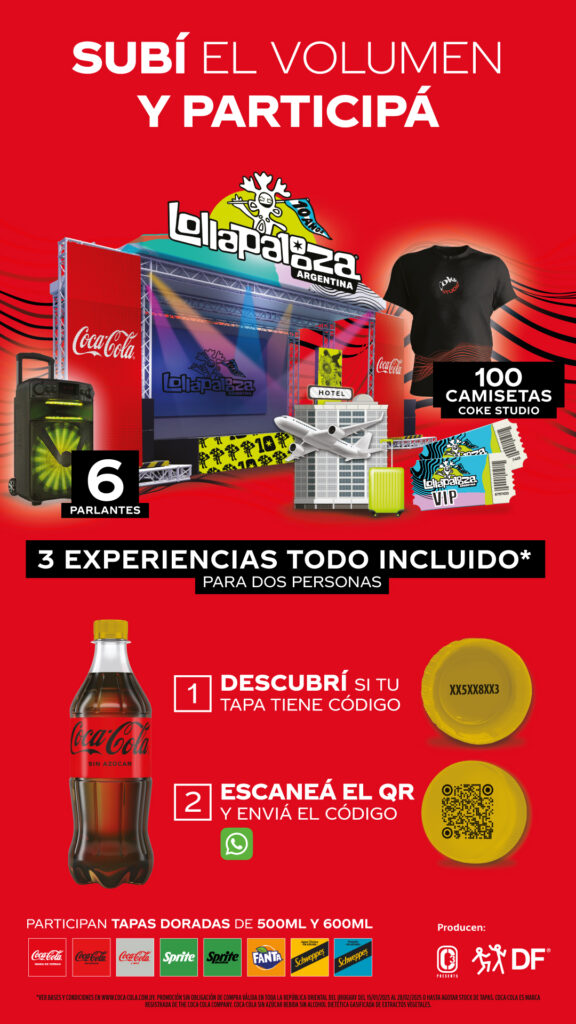 Coca-Cola Uruguay lleva a amantes de la música al Lollapalooza Argentina 2025