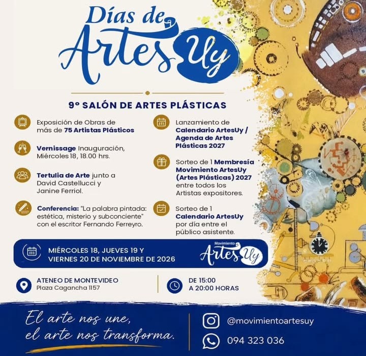 Días de ArtesUy 2026: Montevideo será escenario del 9.º Salón de Artes Plásticas